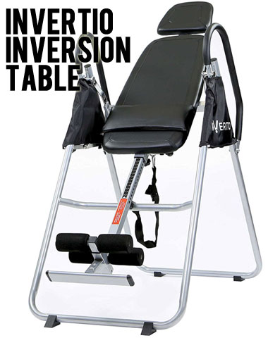 Invertio Inversion Table with Padded Backrest, Ankle Supports and Foldable, Heavy-Duty Steel Frame