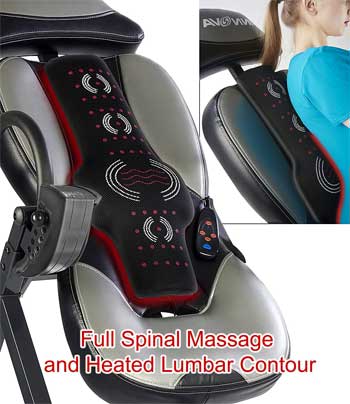 Innova ITM5900 Inversion Table with Contoured Heat and Massage Backrest with Lumbar Support