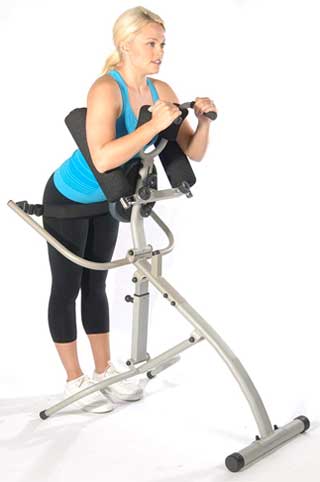 Woman Leaning into the Stamina Traction Machine