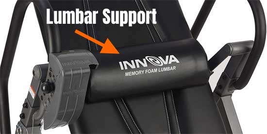 Built-in Memory Foam Lumbar Support Cushion on Inversion Bench