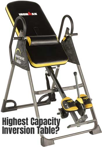 Ironman High Capacity Inversion Table with Weight Limit Up to 350 lbs and People Up to 6'6" Tall